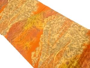 遠山に松・芝・霞模様織出し袋帯